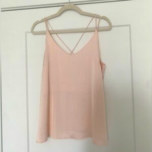 Elegant Blush Pink Cross Spaghetti Tank Top